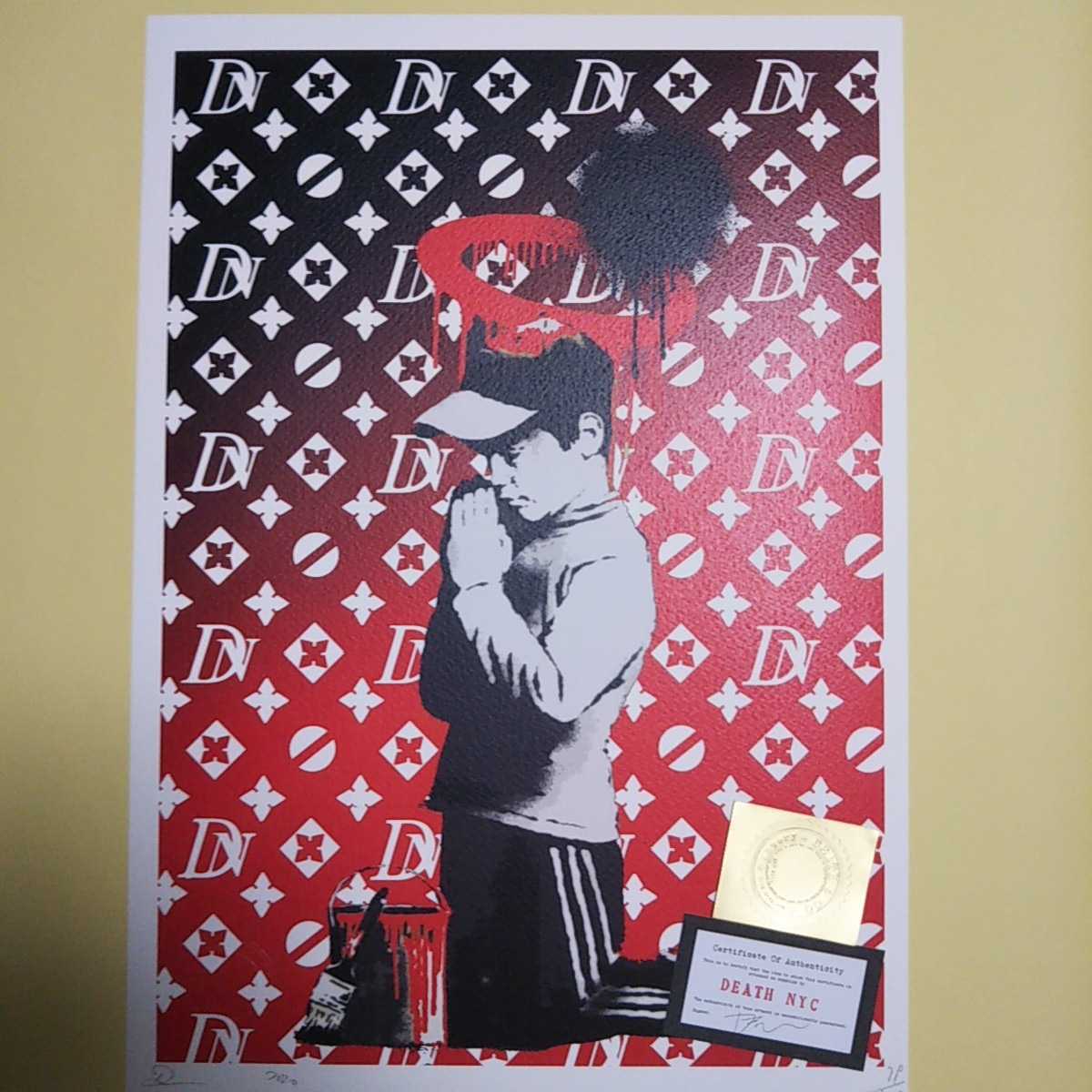 Death NYC ART PRINT Ltd Edルイヴィトン/背景油絵 DEATH NYC アートポスター ミッキー&ミニー VUITTON death nyc 世界