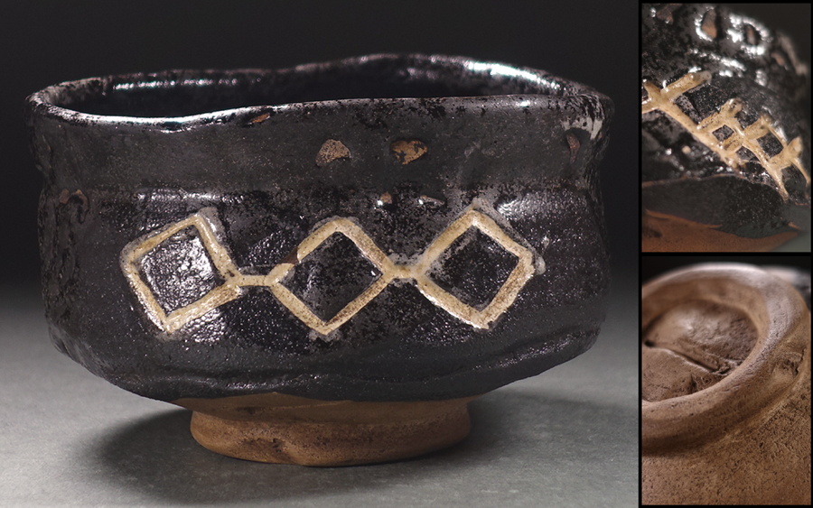 青織部沓向付 ∇花∇桃山時代後期の陶工 瀬戸十作【