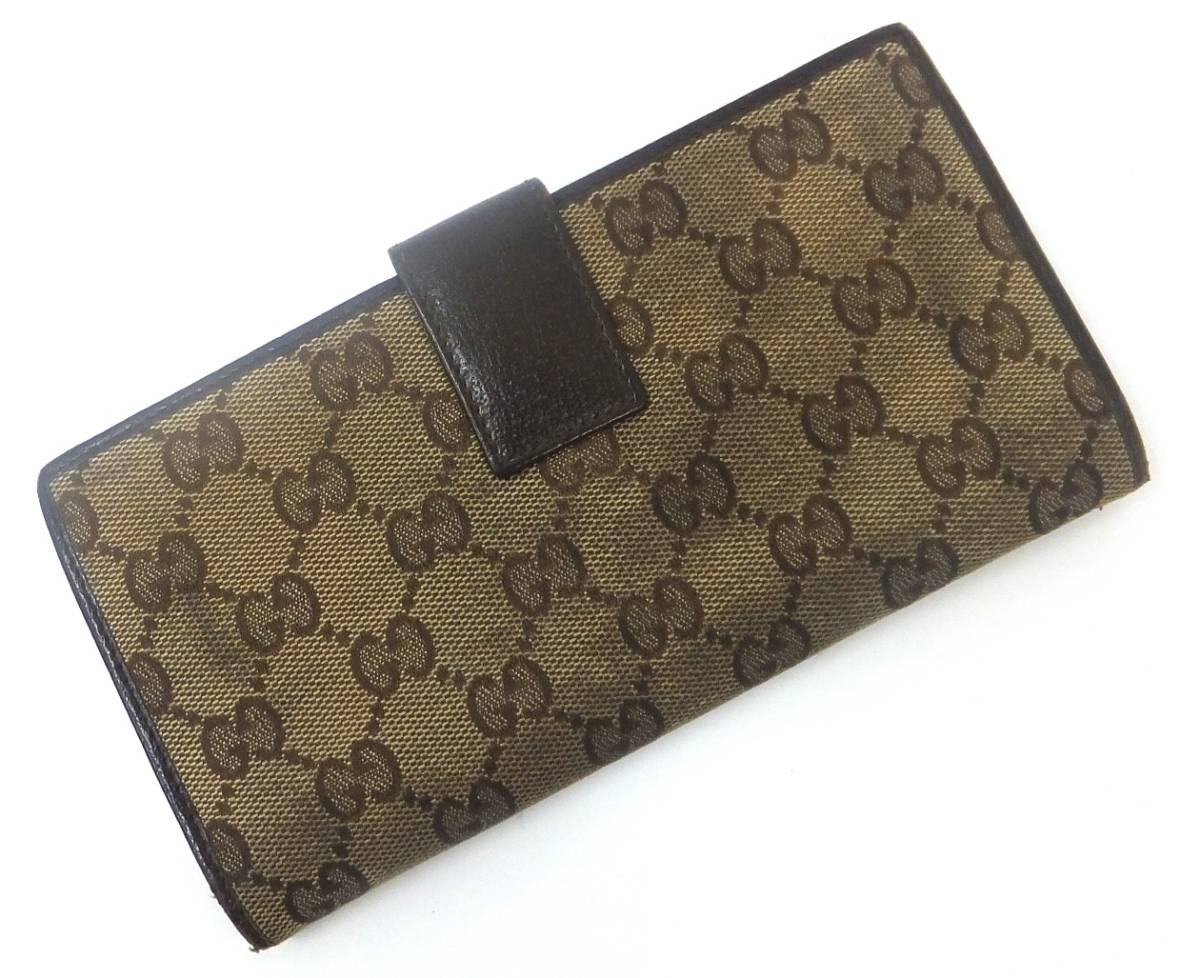 GUCCI グッチ 長財布 Wホック GG柄 キャンバス×レザー 二つ折り GUCCI グッチ 長財布 Wホック GG柄 キャンバス×レザー 二つ折り