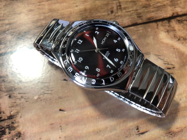 状態良好 レア swatch スウォッチ IRONY デイデイト ブラウン系 純正  