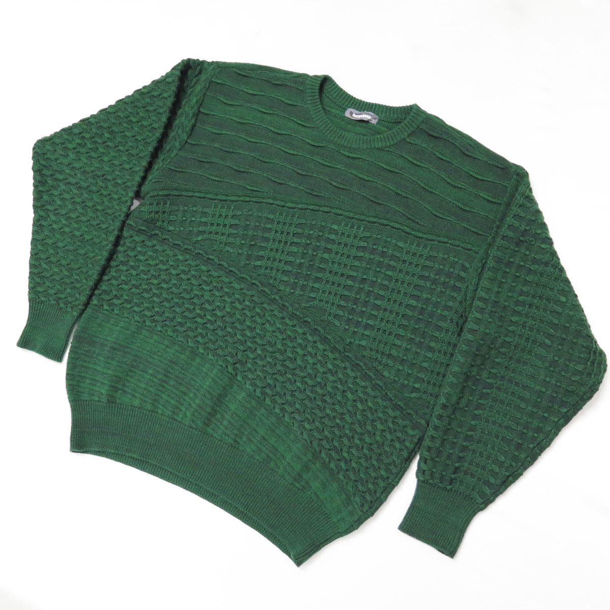 80s ISSEY MIYAKE MEN 3D KNIT SWEATER GREEN VINTAGE OLD イッセイ 