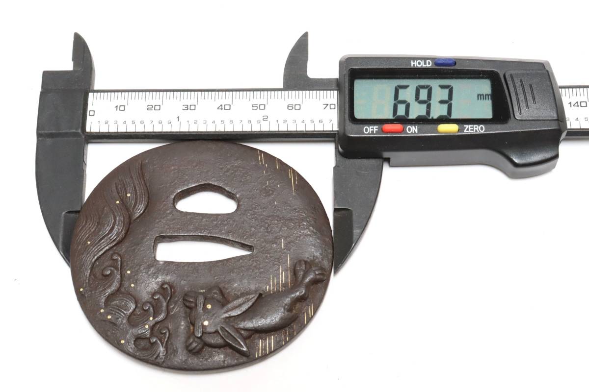 鉄地 鍔 無銘 刀部 うさぎの中古品・新品・未使用 鉄 日本刀