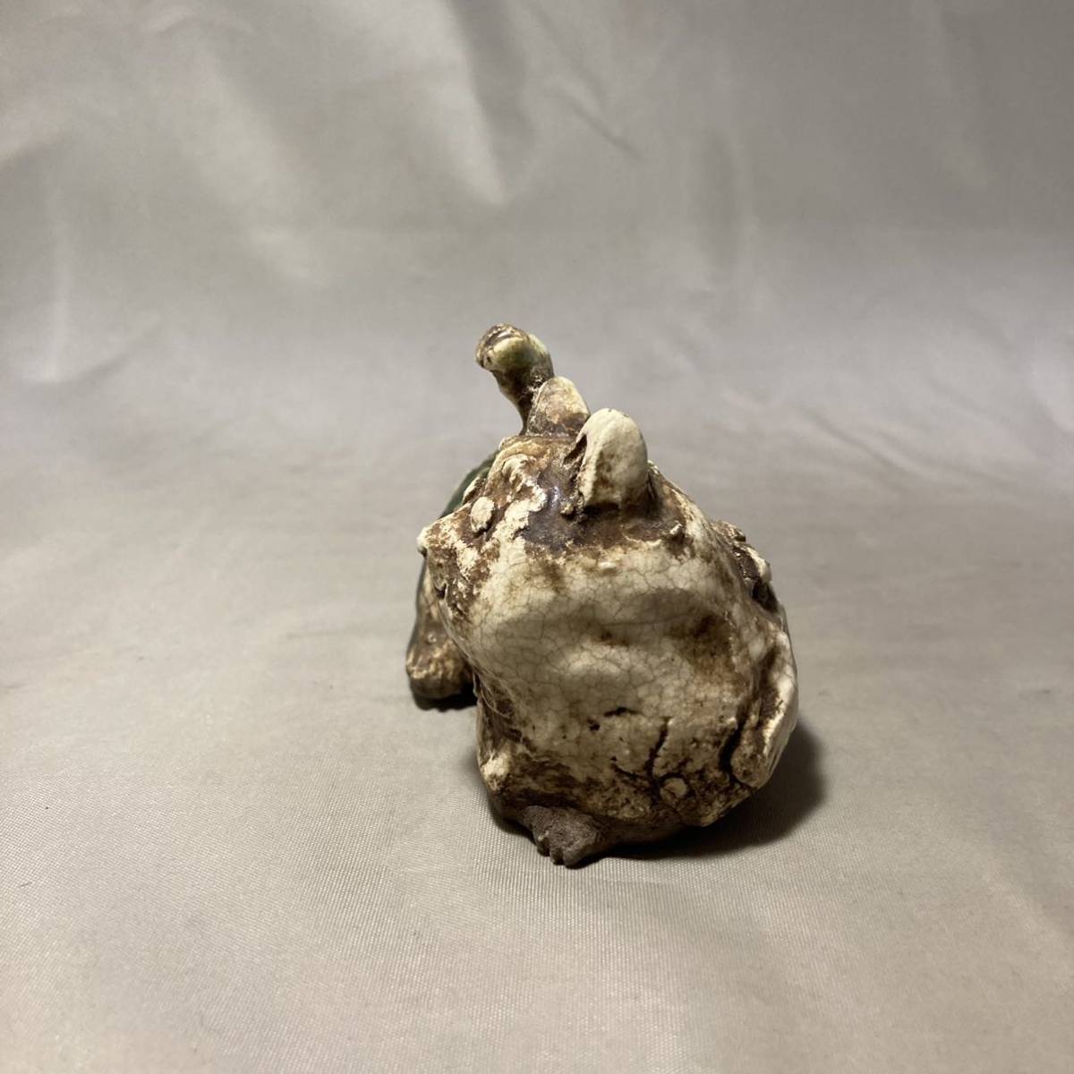 古玩 骨董 古い 招き猫 美濃 織部焼 土人形 珍品 焼きもの 縁起物 猫