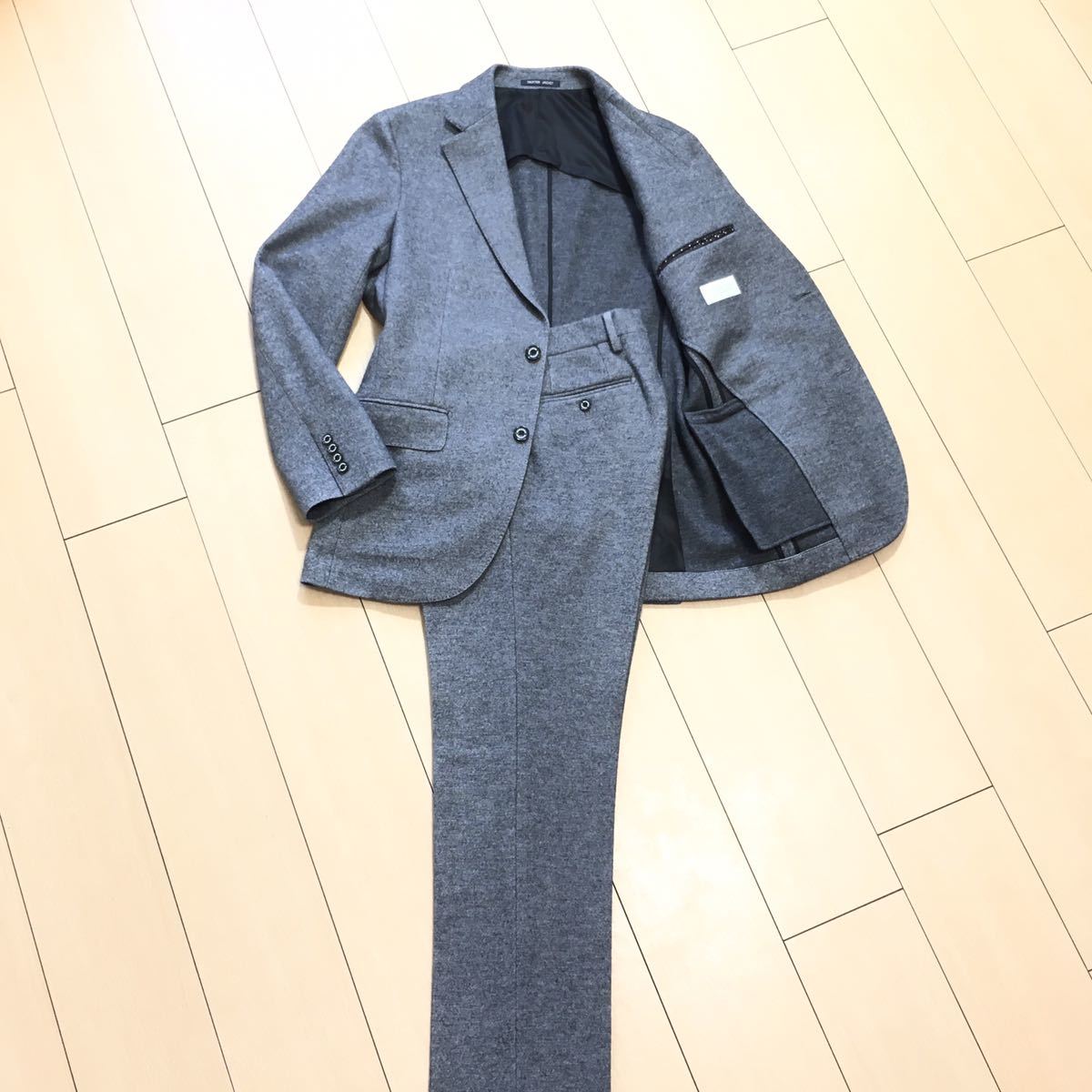 極美品☆マッキントッシュ×トロッター 極上グレーセットアップスーツ 