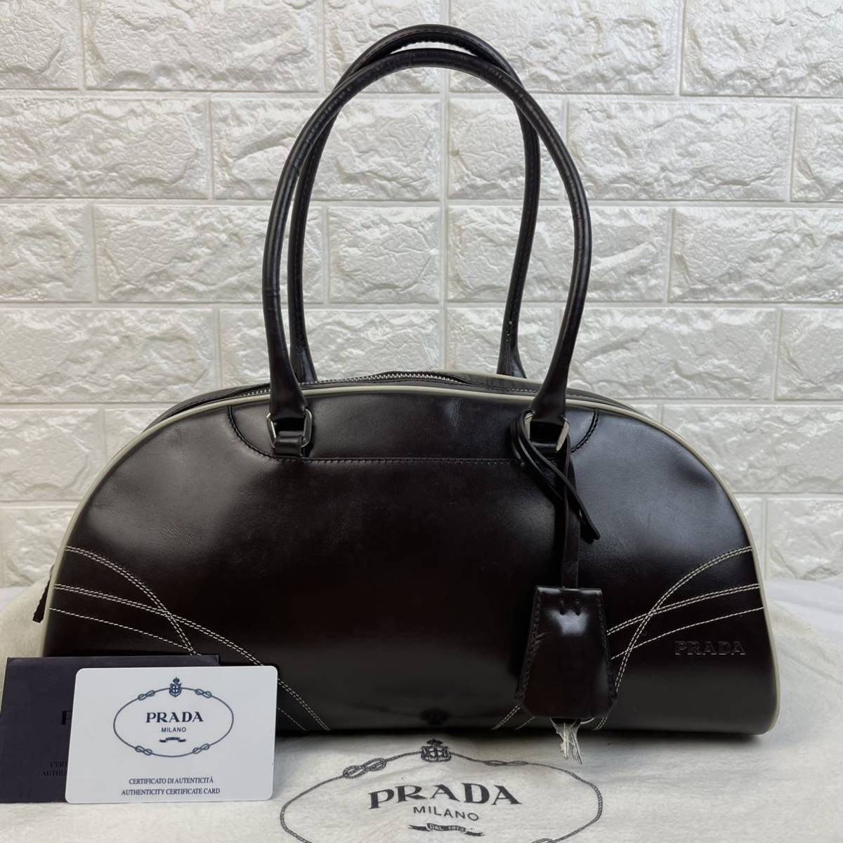 1円～ □ 良品 □ PRADA プラダ □ ボーリングバッグ ボストン 