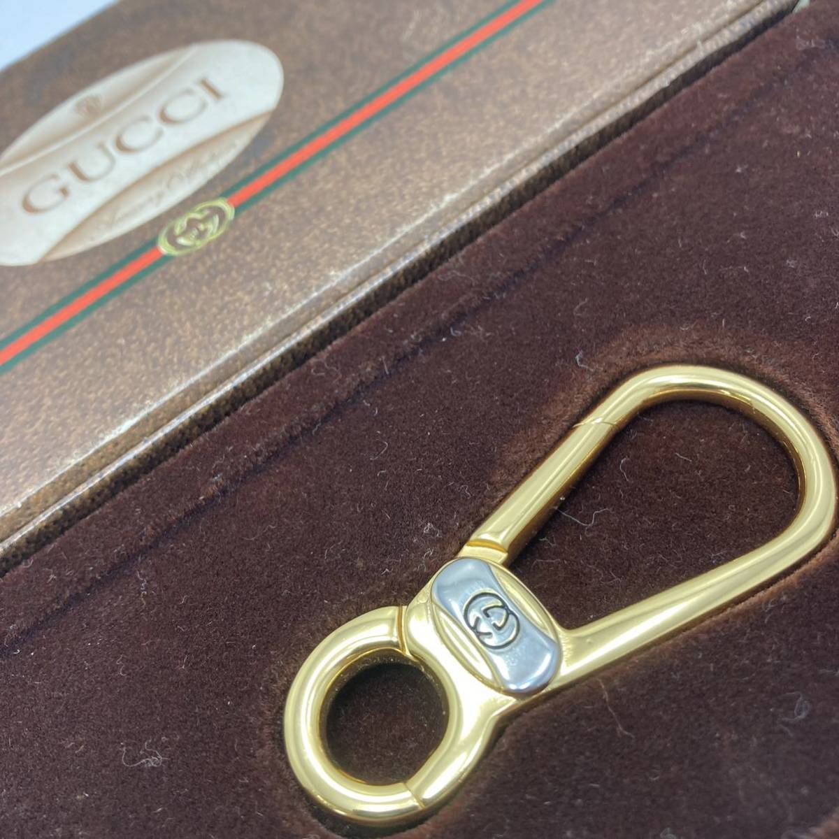 未使用品 GUCCI オールドグッチ カラビナ キーホルダー ヴィンテージ インターロッキング メンズ レディース 男女兼用