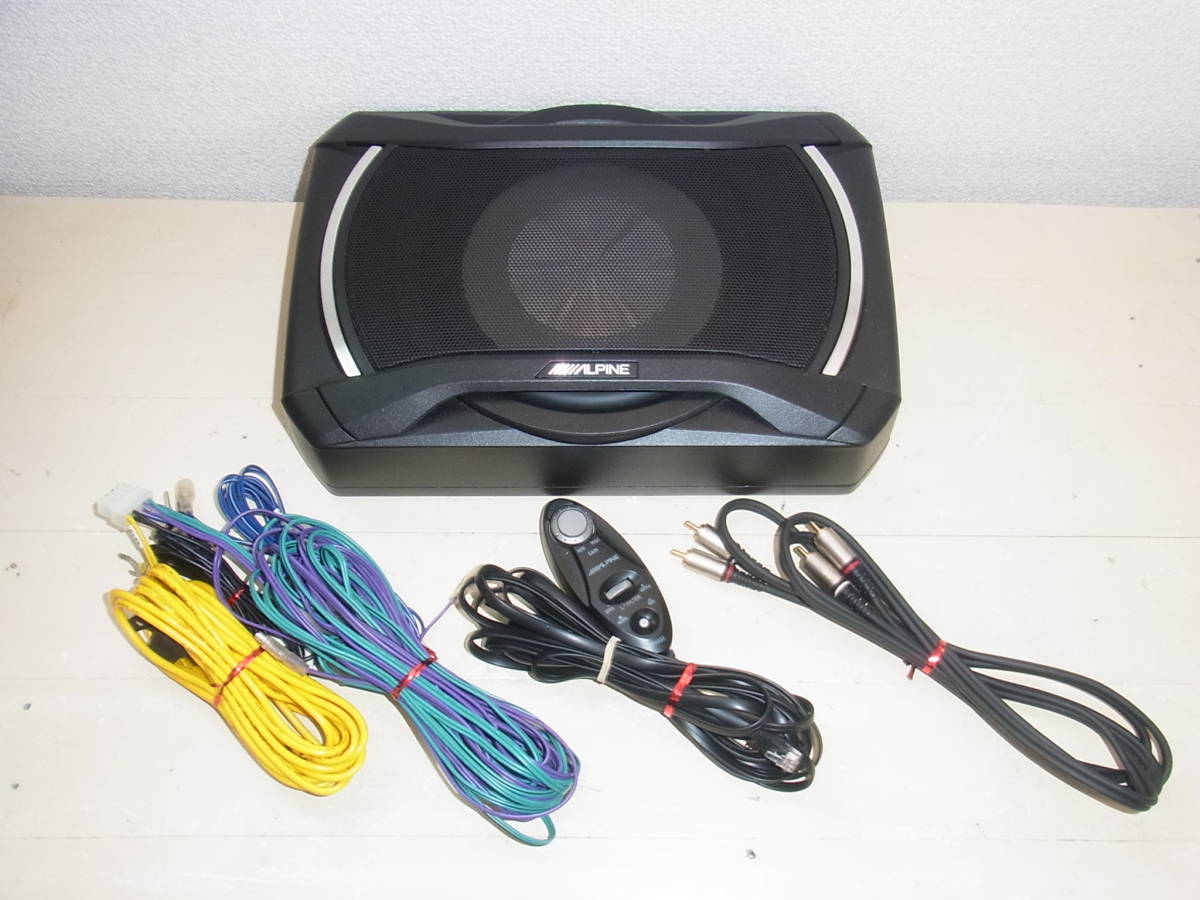 動作良好!!ALPINE SWE-1080 20cmコンパクト・パワードサブウーファー