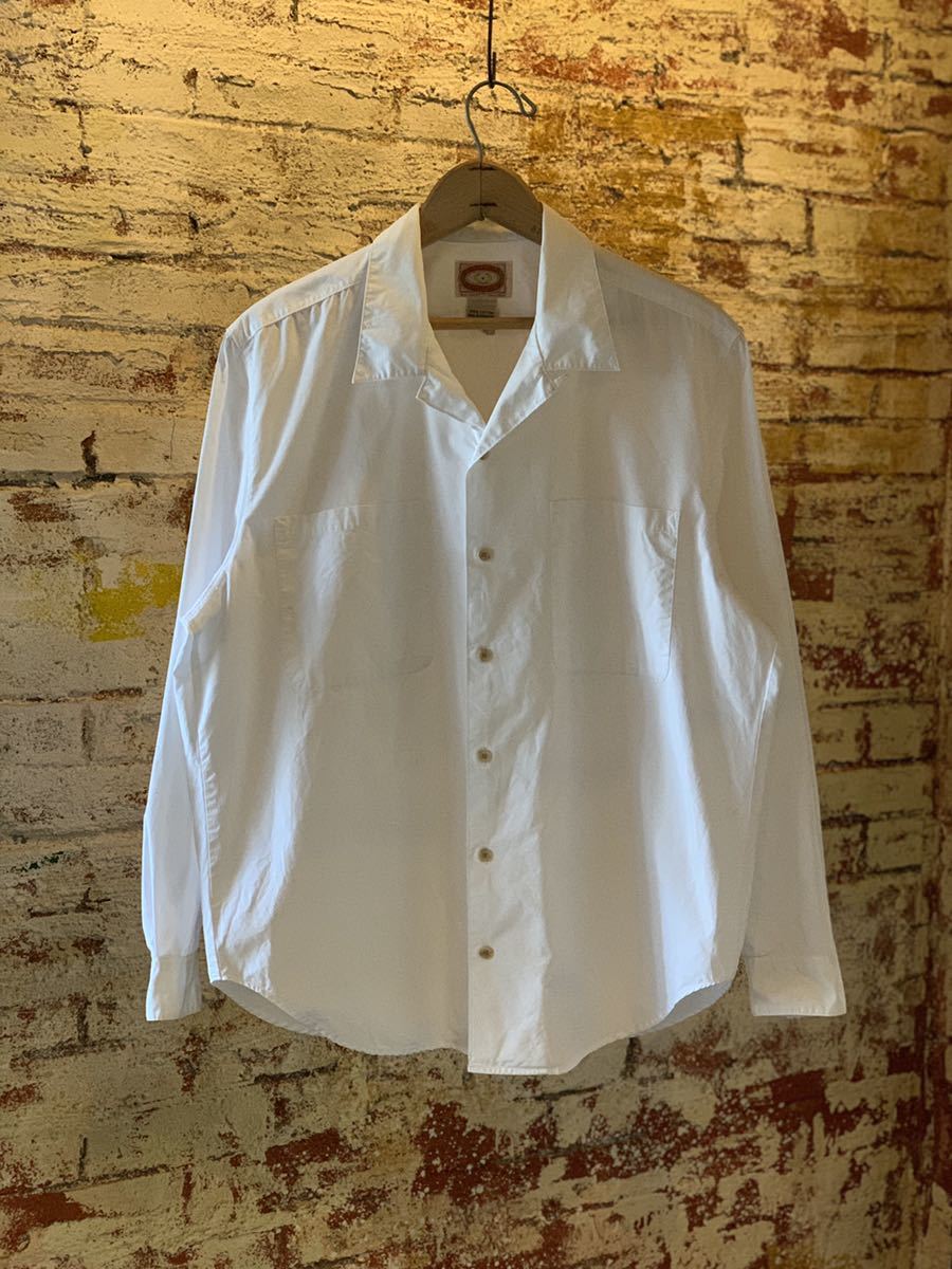 80s BANANA REPUBLIC WHITE OPEN COLLAR SHIRT ヴィンテージ ビンテージ バナナリパブリック 開襟 白シャツ オープンカラーシャツ 70s 80s Republic Banana T-SHIRT MEN メンズM相当&frasl;eaa655816