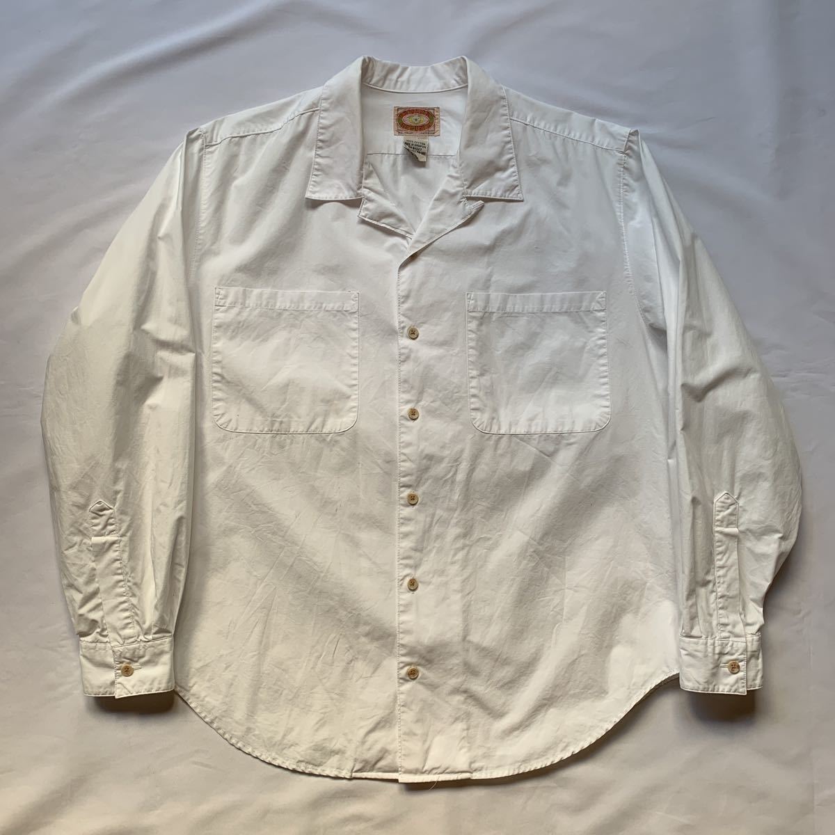 80s BANANA REPUBLIC WHITE OPEN COLLAR SHIRT ヴィンテージ ビンテージ バナナリパブリック 開襟 白シャツ オープンカラーシャツ 70s 80s Republic Banana T-SHIRT MEN メンズM相当&frasl;eaa655816