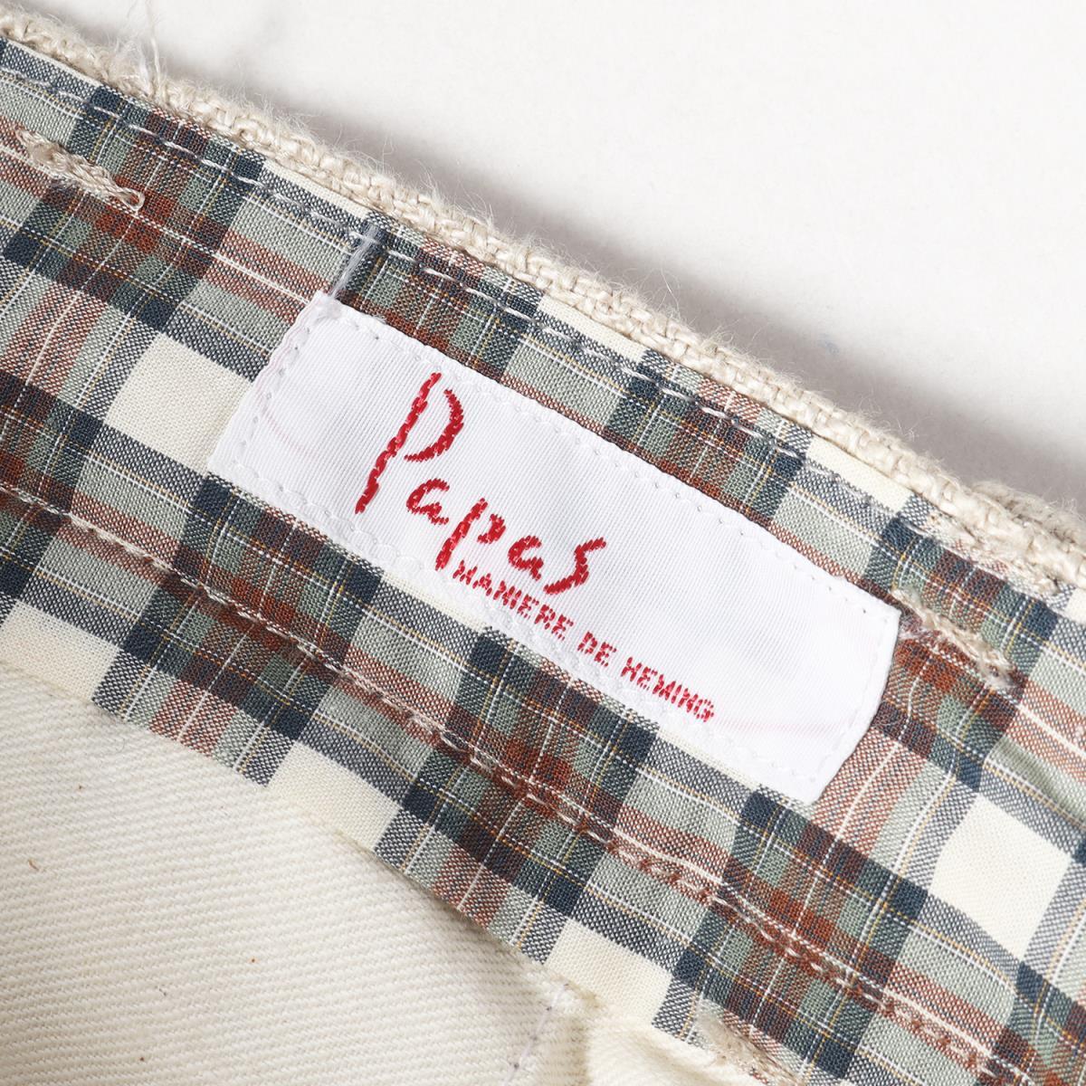 美品 Papas パパス スーツ リネン セットアップ ナチュラル L ビジネス フォーマル ドレス パパス スーツ Papas Lサイズ相当リネン100％テーラード Papasパパス ぼく