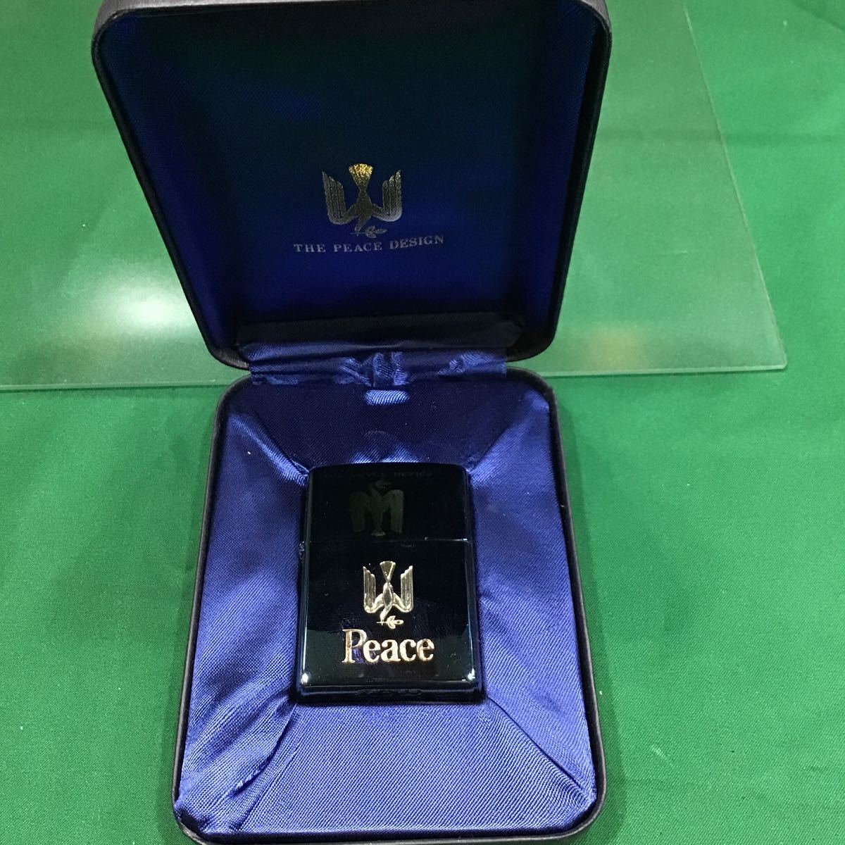 【美品】ZIPPO ジッポー PEACE BLUE ケース付き オイルライター 