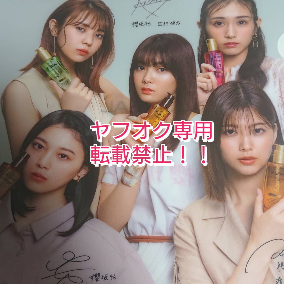 品 櫻坂46 欅坂46 クリアファイル ロレアルパリ 渡邉理佐 田村保乃 