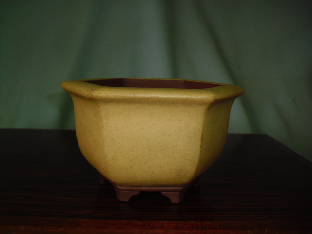 晃喜園』 No．482☆中国古鉢：外縁六角鉢：巾16.7cm☆