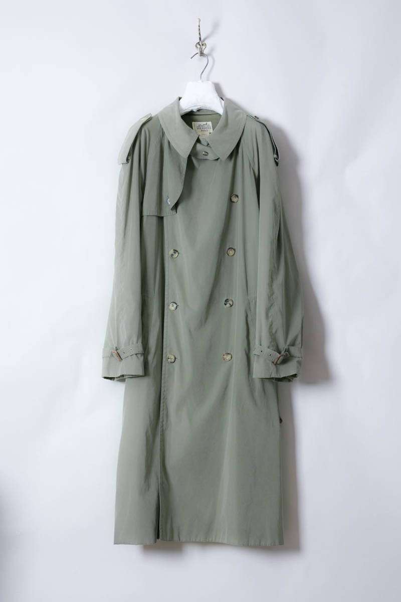 定番，限定セール 60 6 LT HERMES エルメス ロングトレンチコート オールドエルメス カーキ サイズ52 1980年代(ジャケット、上着)｜売買されたオークション情報、yahooの商品情報をアーカイブ公開 - オークファン 男性用