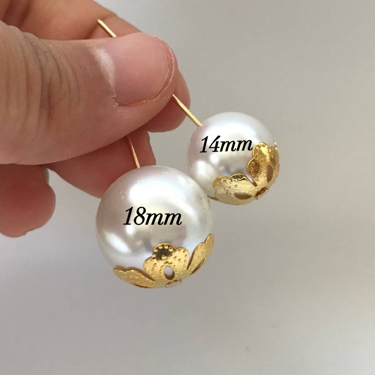 No.112 12mm 花びら(5枚) ゴールド ビーズキャップ 座金 ピアス 