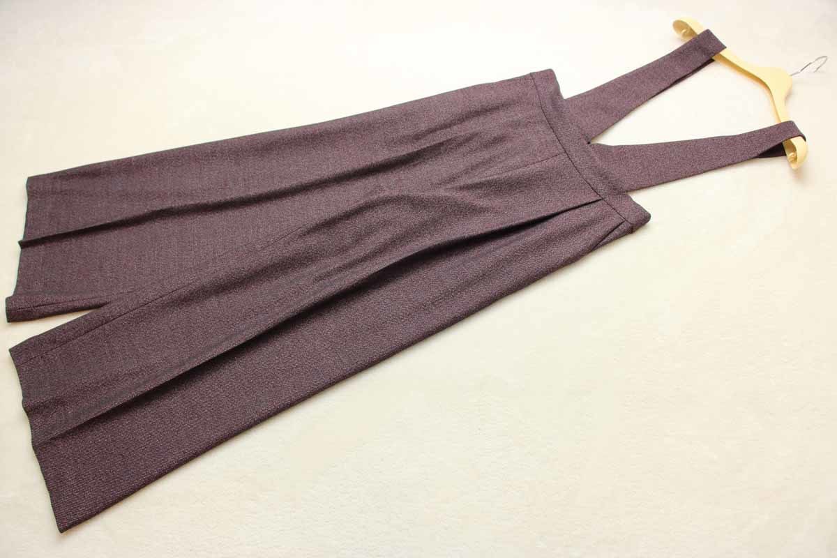 10-670 新品百貨店商品　日本製取り外し可能肩紐付きワイドパンツ　定価￥40，700