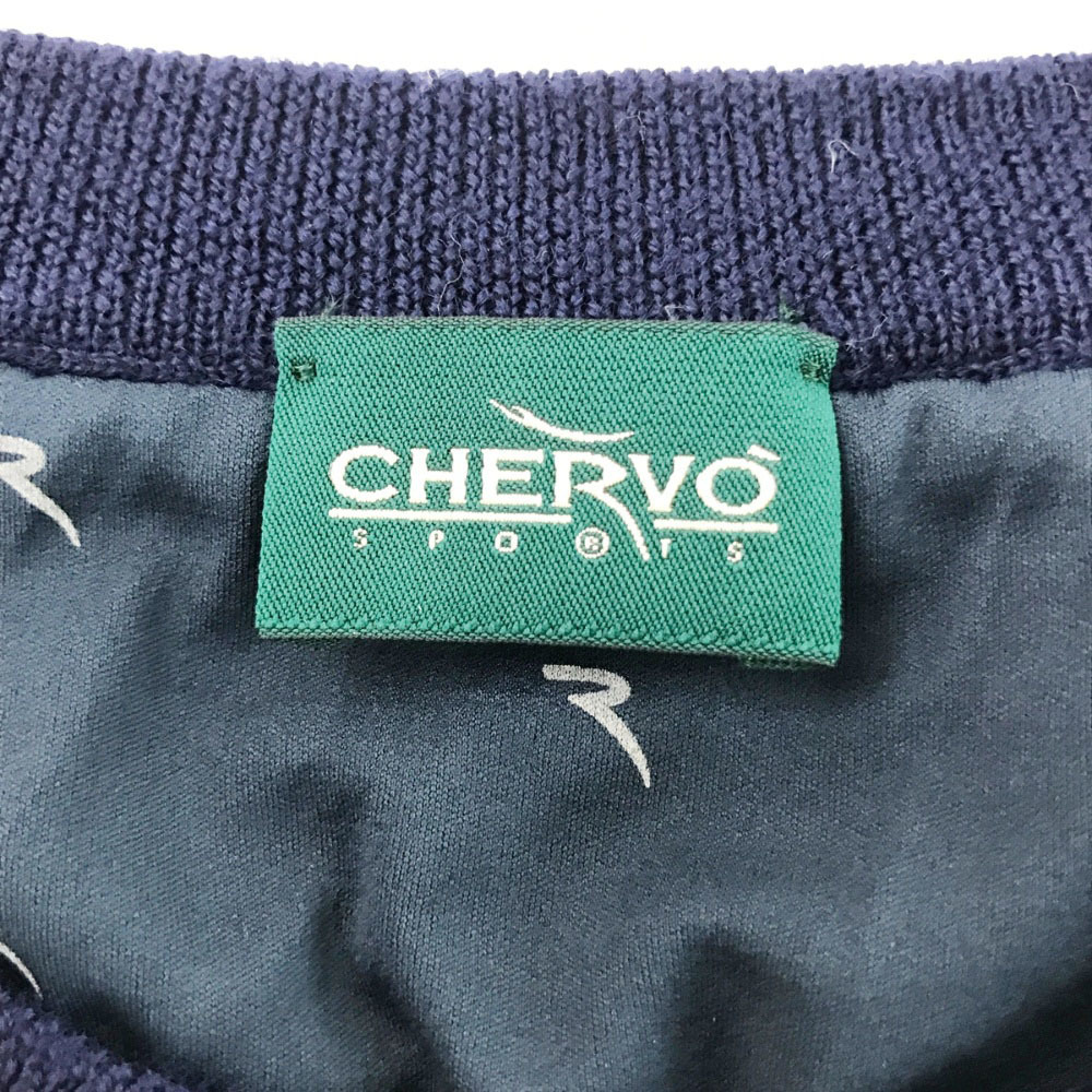 【即決】CHERVO シェルボ ニットセーター 裏地付 ネイビー系 L [240001624383] ゴルフウェア メンズ シェルボ CHERVO メンズ 031-12110 ベスト 4WAYストレッチパンツ