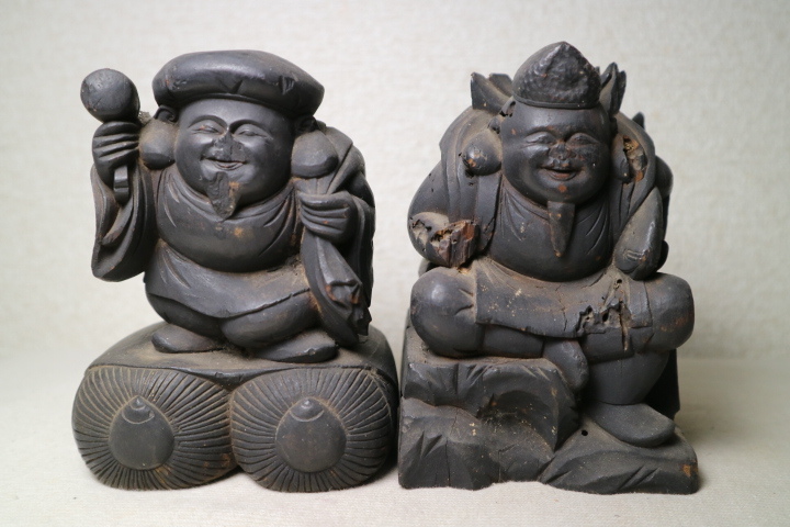 布袋・大黒・恵比寿・中国・置物・縁起物・仏教美術・骨董・真鍮 Yahoo!オークション 木彫 恵比寿 大黒 検仏教美術仏像七福神 「恵比寿