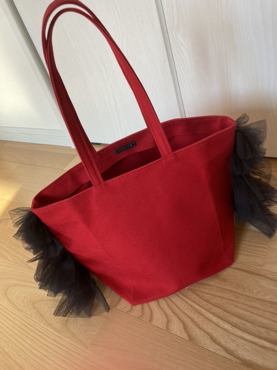 美品！ラドロー　ludlow チュールバッグ 赤
