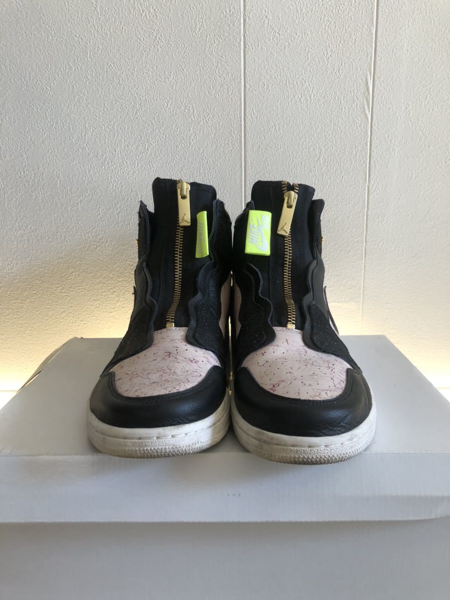 27.5cm Nike WMNS Air Jordan 1 High Zip + Swoosh カスタム US10.5 