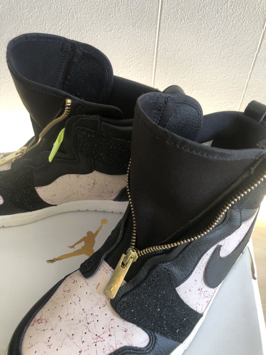 27.5cm Nike WMNS Air Jordan 1 High Zip + Swoosh カスタム US10.5 