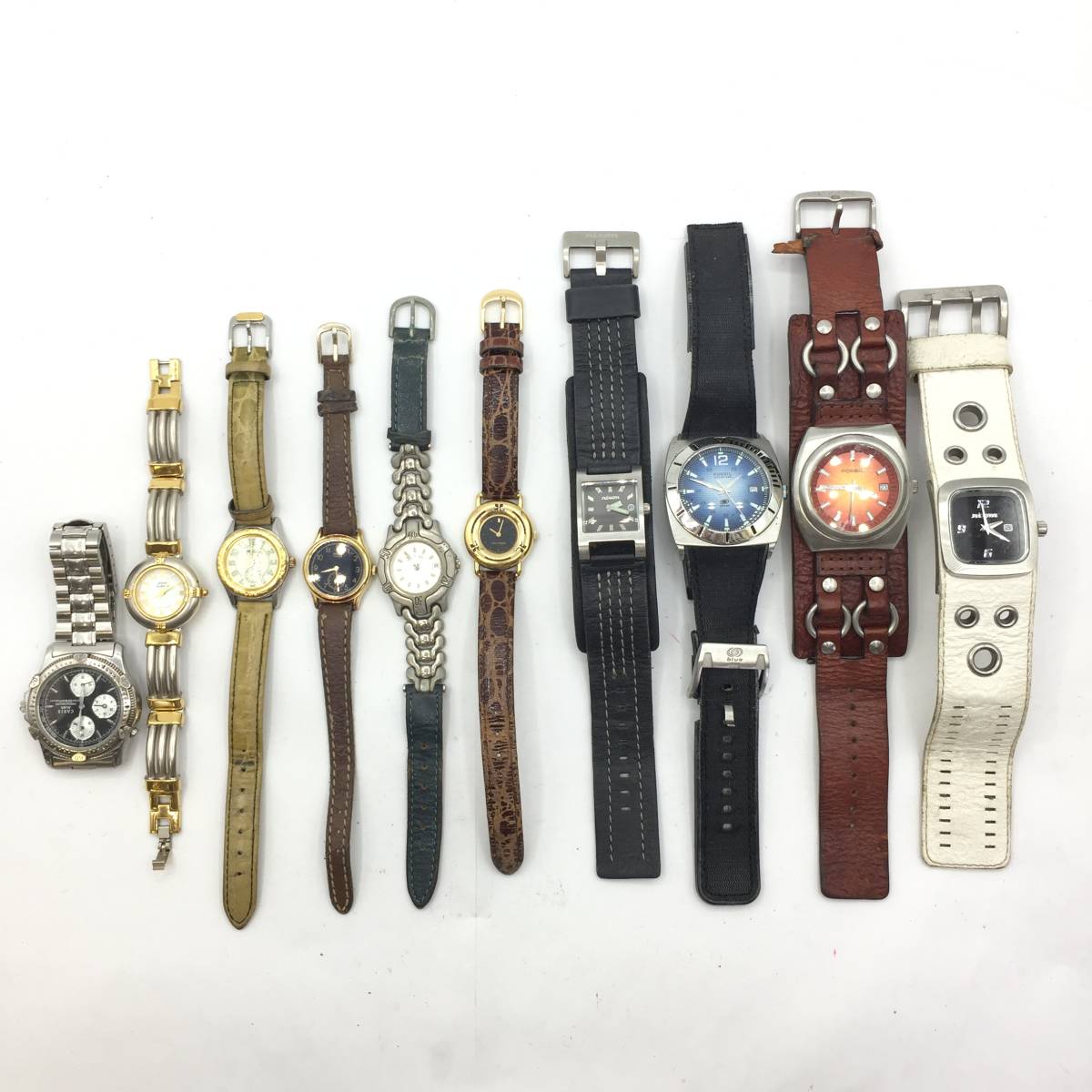 A1167616】腕時計10点おまとめ 不動品 ジャンク NIXON / FOSSIL / ANNE 