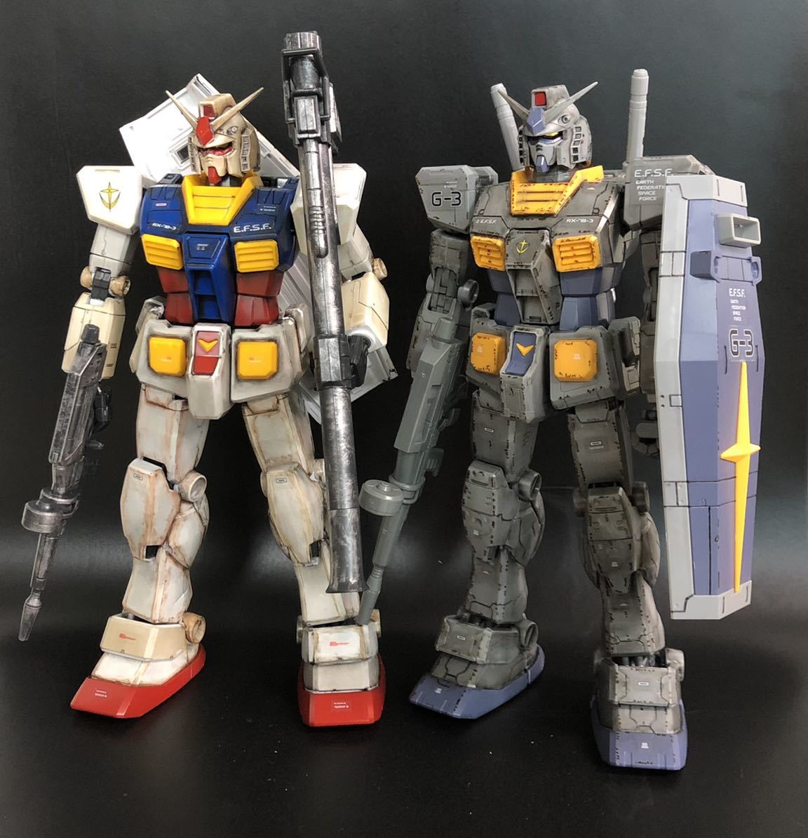 MG 1/100 ガンプラ塗装済み完成品 ガンダムRX-78-2 ジャンク 素組 部分 