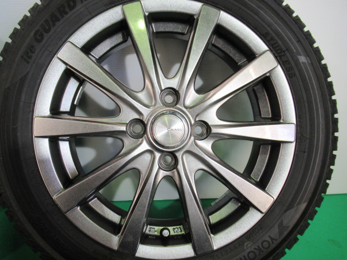 宮城発】165/60R15 15x4.5J 4穴 100 +45【ヨコハマ】中古ホイール