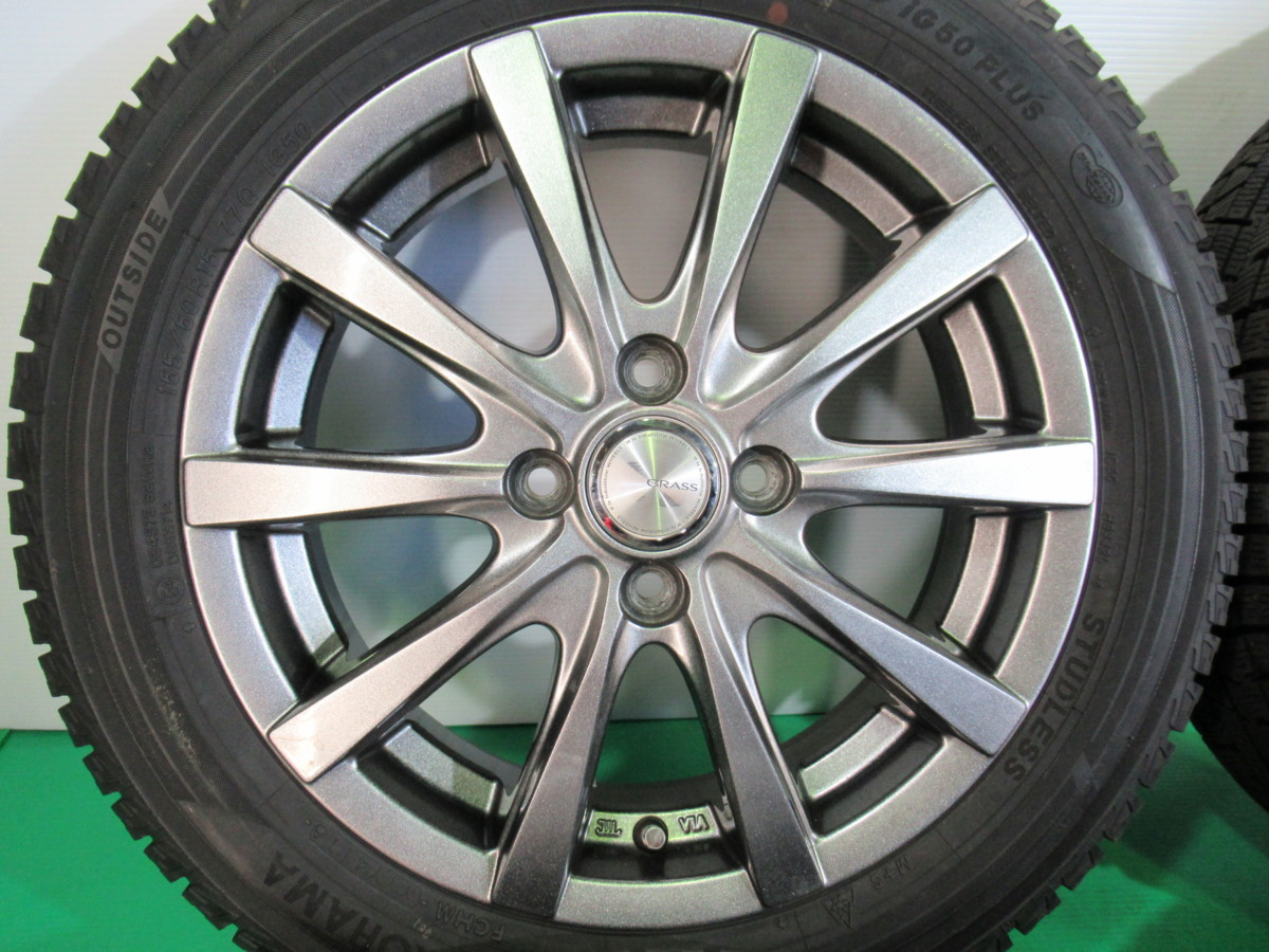 宮城発】165/60R15 15x4.5J 4穴 100 +45【ヨコハマ】中古ホイール