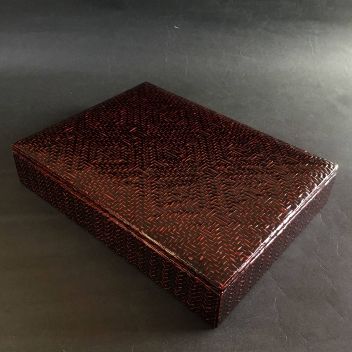 新品未使用　木箱入り　籃胎漆器 書類箱　文箱　九藍　訳あり 籃胎漆器 新品未使用 書類箱 文箱 九藍 訳あり 木箱入り 値段