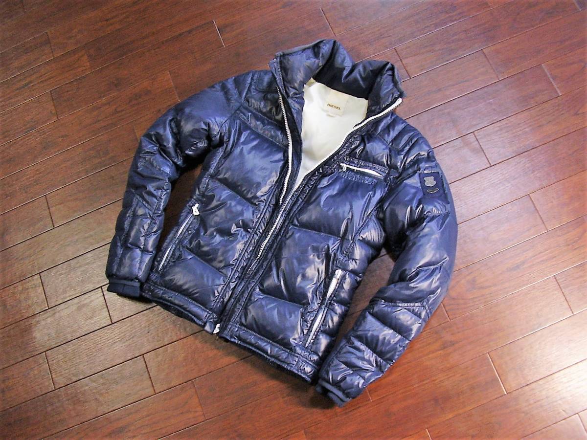 12□ DIESEL ディーゼル ダウンジャケット 紺 size S 【公式通販】