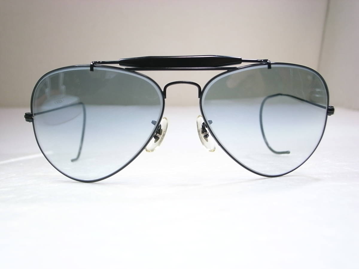 B&L レイバン アウトドアーズマン 70's 調光 ハーフグレイ 米国製 ビンテージ ボシュロム RAYBAN USA ブリッジ表記上下逆個体 ブラック アウトドアーズマン レイバン B&amp;L 希少70s・激レアB&amp;L 調光 希少70's