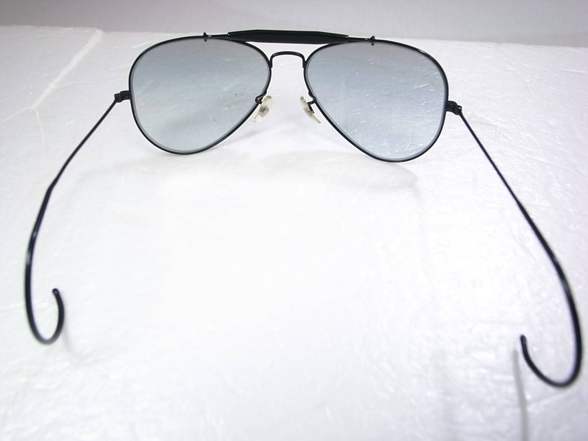 B&L レイバン アウトドアーズマン 70's 調光 ハーフグレイ 米国製 ビンテージ ボシュロム RAYBAN USA ブリッジ表記上下逆個体 ブラック アウトドアーズマン レイバン B&amp;L 希少70s・激レアB&amp;L 調光 希少70's