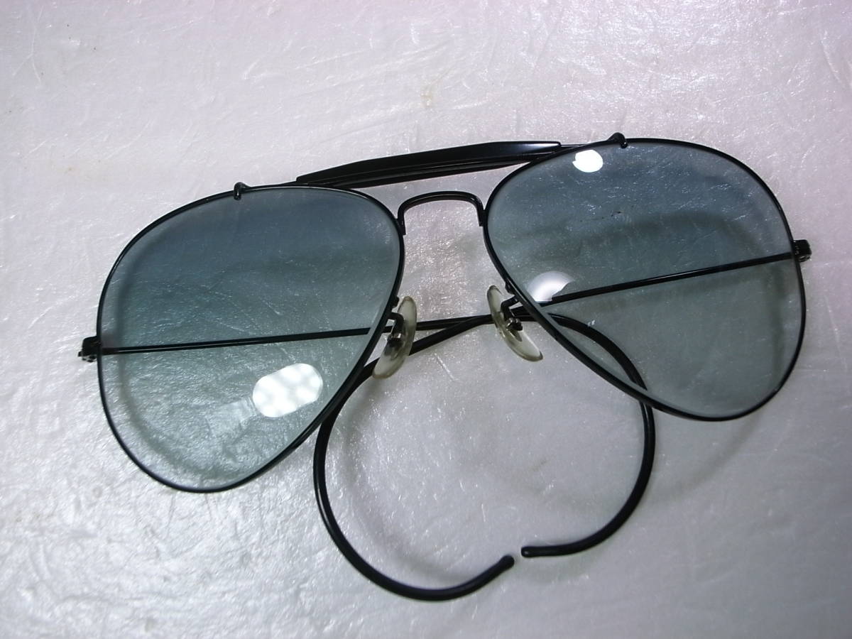 B&L レイバン アウトドアーズマン 70's 調光 ハーフグレイ 米国製 ビンテージ ボシュロム RAYBAN USA ブリッジ表記上下逆個体 ブラック アウトドアーズマン レイバン B&amp;L 希少70s・激レアB&amp;L 調光 希少70's