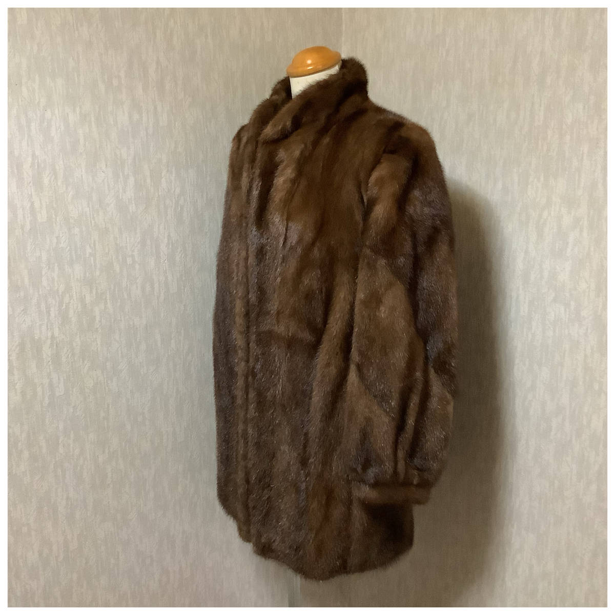 MINKFUR ミンクファー⁄本毛皮⁄ブラウン系色⁄袖太⁄ファーコート