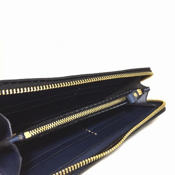 ヘルツ HERZ 長財布 - レザー ネイビー ラウンドファスナー 財布