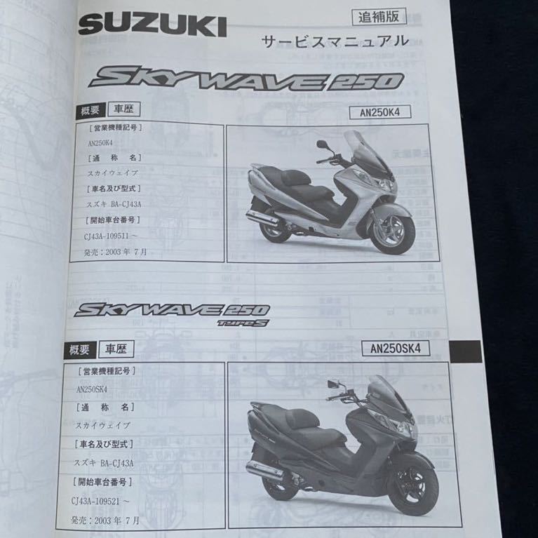 送料無料☆K3-K6前期 追補 スカイウェイブ 250 CJ43A スズキ 純正