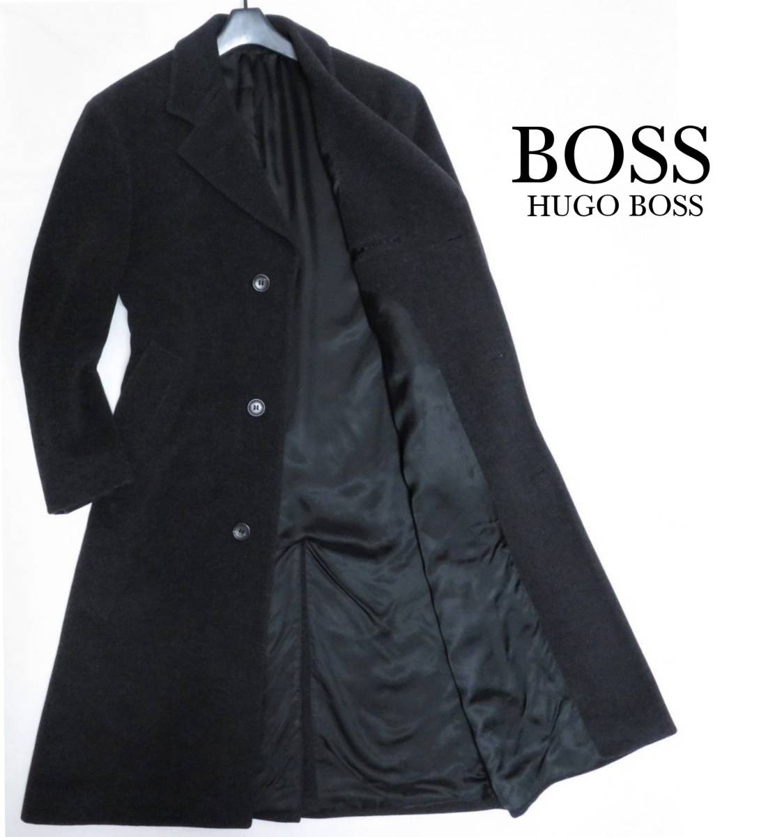 美品 BOSS HUGOBOSS ヒューゴボス チェスターコート ウールコート 