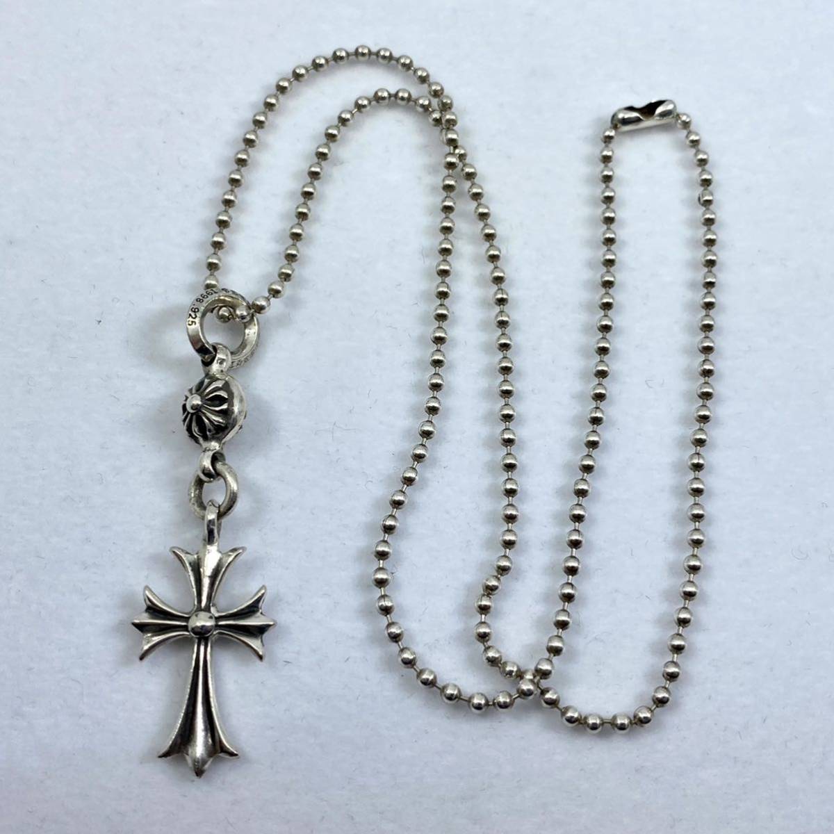 美品】クロムハーツ/ワンボールタイニークロスペンダントネックレス 