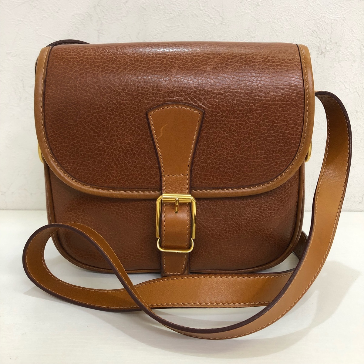 CELINE セリーヌ ショルダーバッグ 斜め掛け レザー ブラウン系 