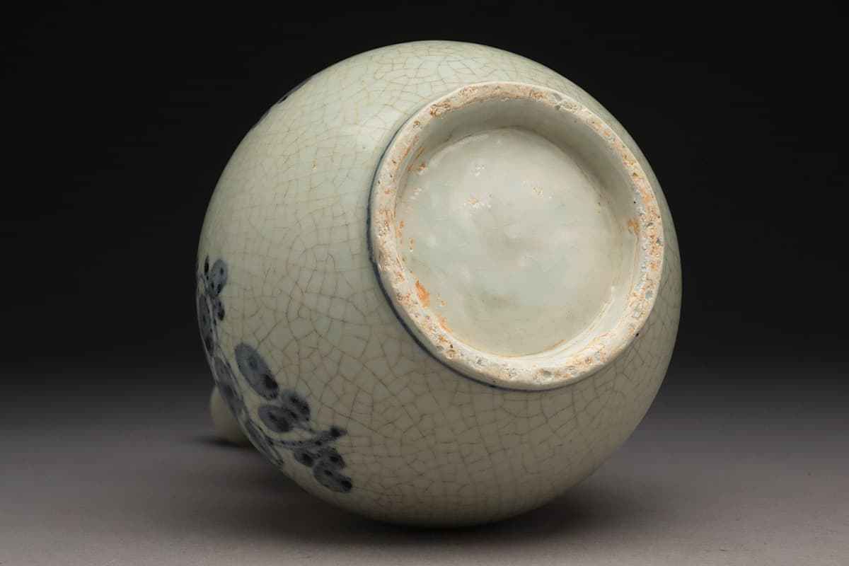 直しあり 李朝 染め付け 染付 花瓶 草模様 壺 徳利 酒器 花 草