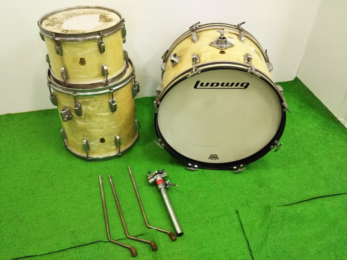 △中古 楽器 ドラムセット Ludwig バスドラム フロアタム タム 3点 