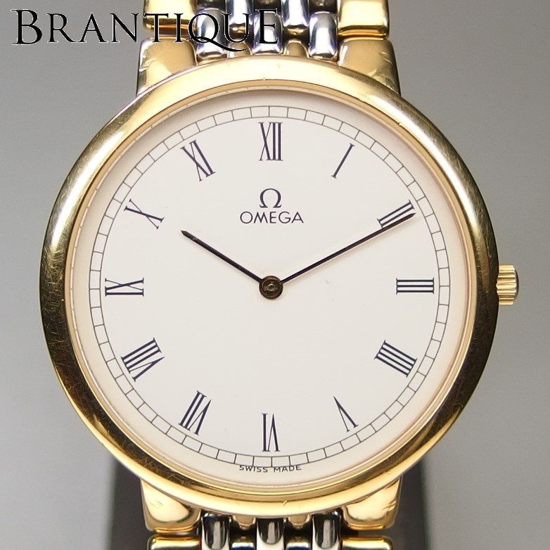 電池交換済】 OMEGA オメガ De Ville デヴィル GPxSS コンビ ローマン