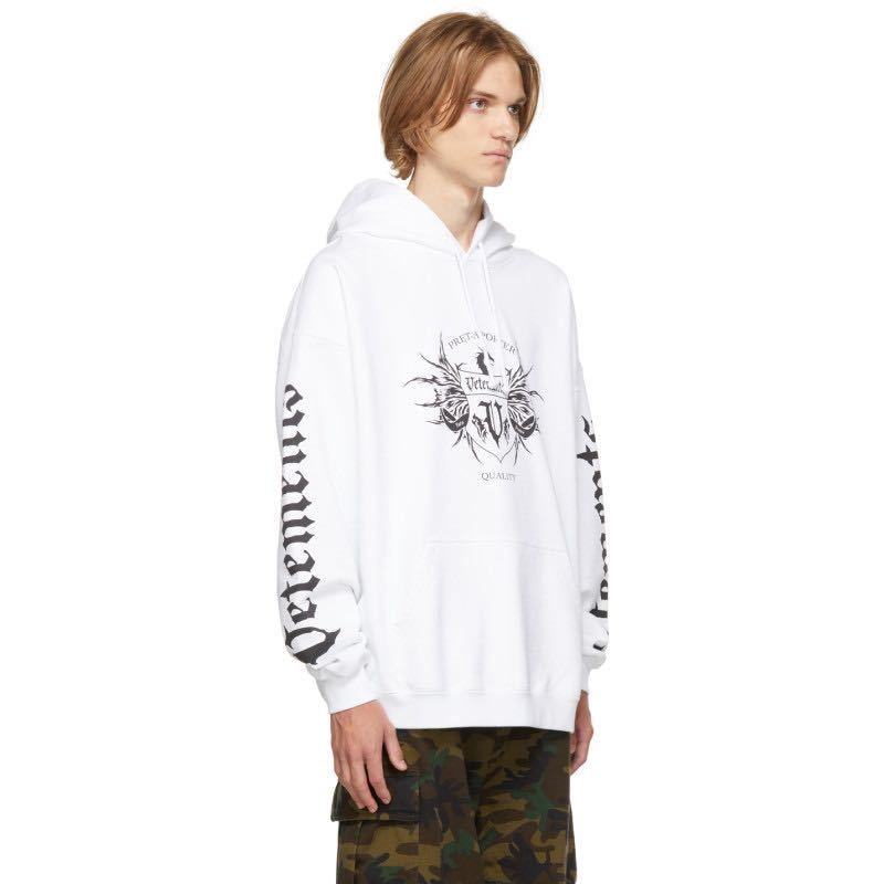 VETEMENTS ヴェトモン プルオーバー パーカー L 白(Lサイズ)｜売買され 