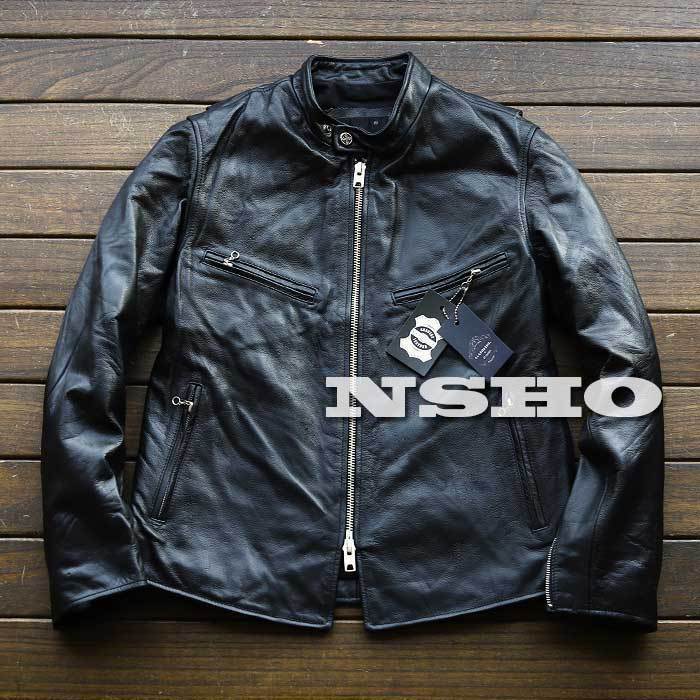 13万■ 最上級ナッパ革・復刻1960s カフェレーサー メンズ 革ジャン シングルライダース レザージャケット オイルレザー 牛革52/XXL
