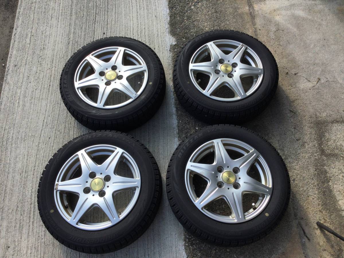 BS ブリザックVRX 155/65 14 ホイール付スタッドレス4本(スタッドレス 