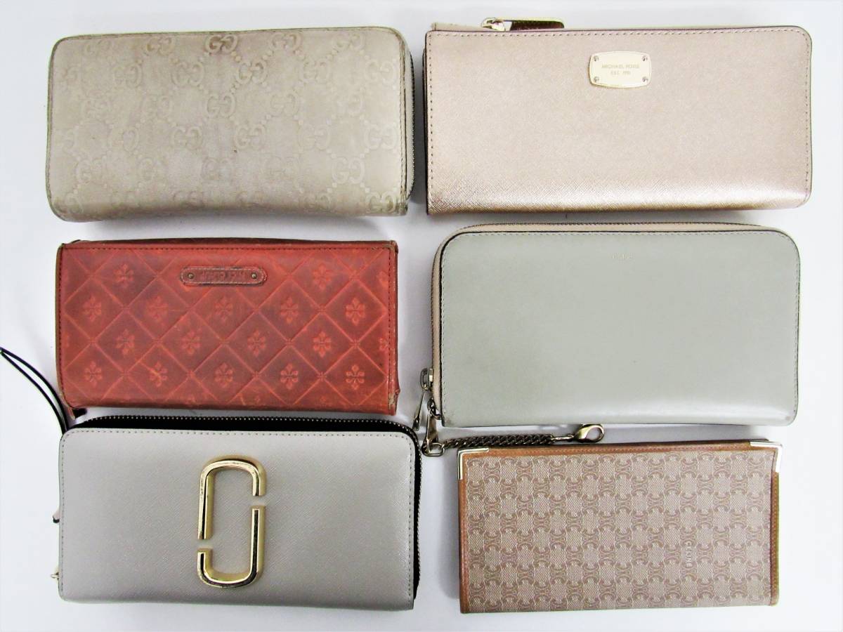 高級 ブランド 財布 まとめ ６点 グッチ クロエ セリーヌ マイケルコース マークジェイコブス ナイスクラップ Gucci Chlo 長財布 長財布 小銭入れあり 売買されたオークション情報 Yahooの商品情報をアーカイブ公開 オークファン Aucfan Com