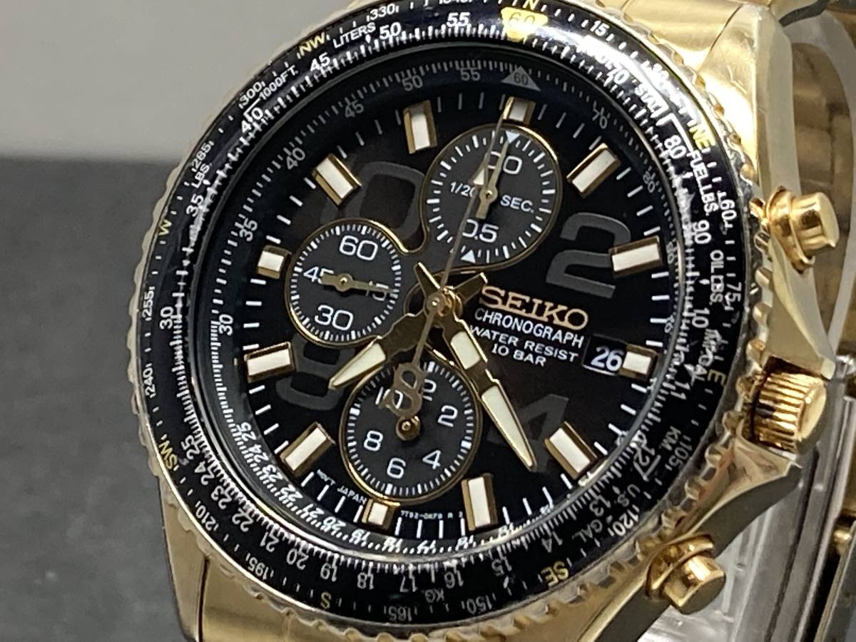 1円～稼働品 SEIKO⁄セイコー クロノグラフ 7T92-0CF0 メンズ