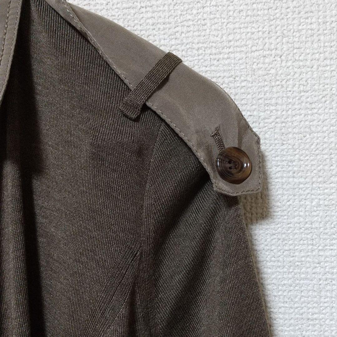 BURBERRY BLACK LABEL ロングカーディガン BROWN 38 【美品】伊太利屋 ジッパーカーディガン黒 刺繍・スパンコール付9号