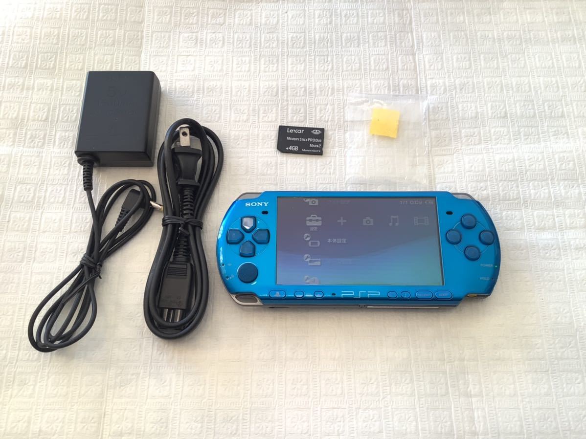 美品 使用感少 PSP 3000 本体 バイブランド ブルー 外箱なし 1円 